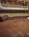 Crawl space drainage matting installed in a home in Hillsboro